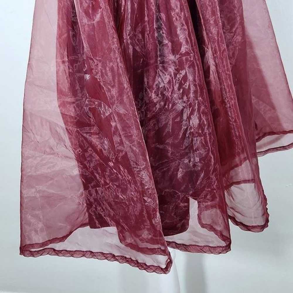 TCEC Oxblood Burgundy Mini Organza Baby Doll Dres… - image 6