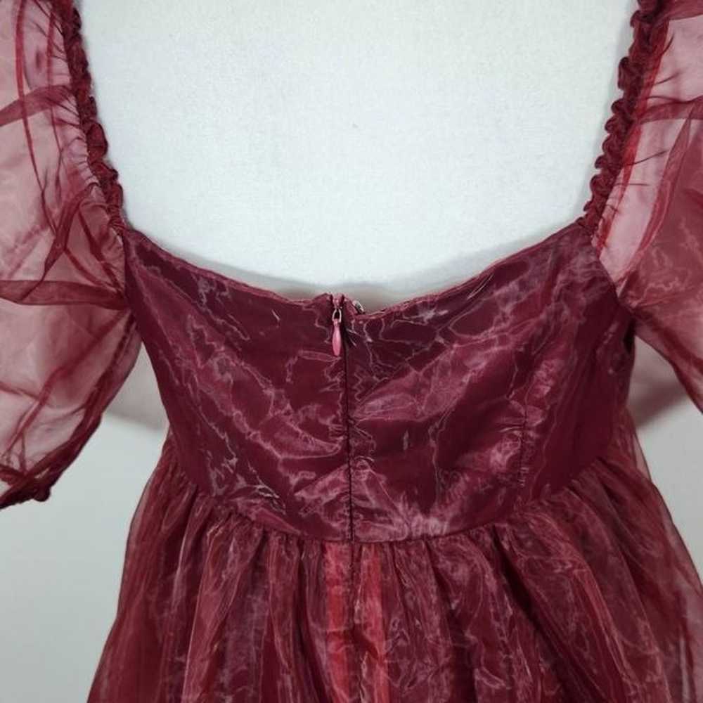 TCEC Oxblood Burgundy Mini Organza Baby Doll Dres… - image 7