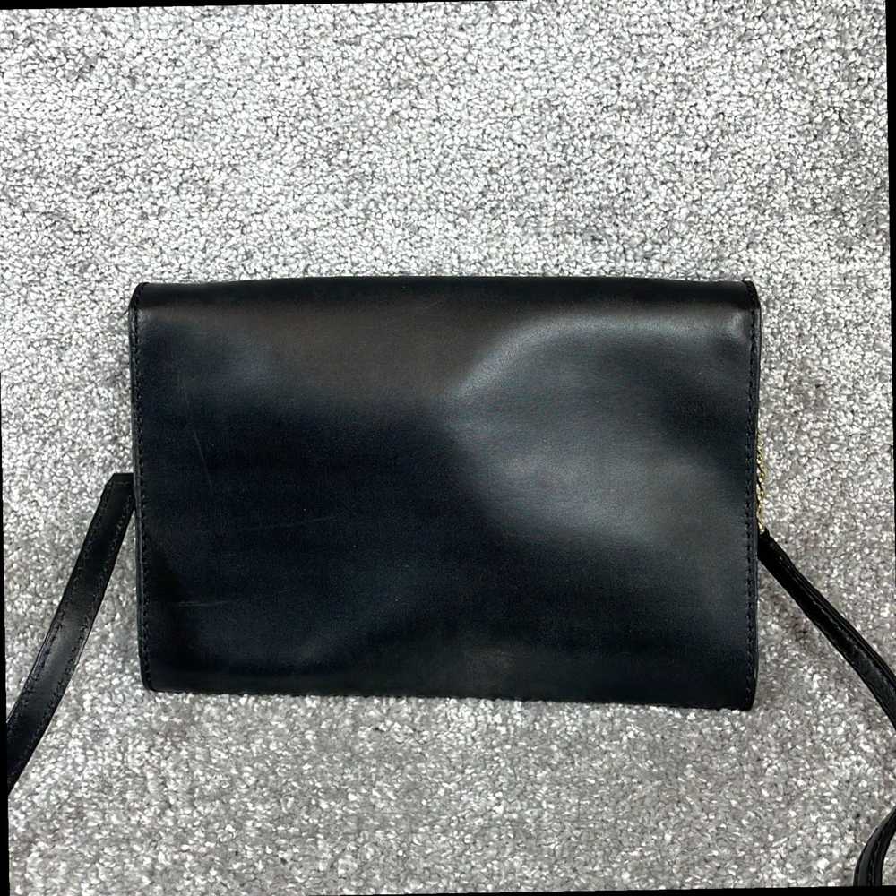 Vintage Authentic Luxurious Black Leather Crossbo… - image 7