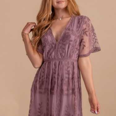 Mauve lace mini dress - image 1