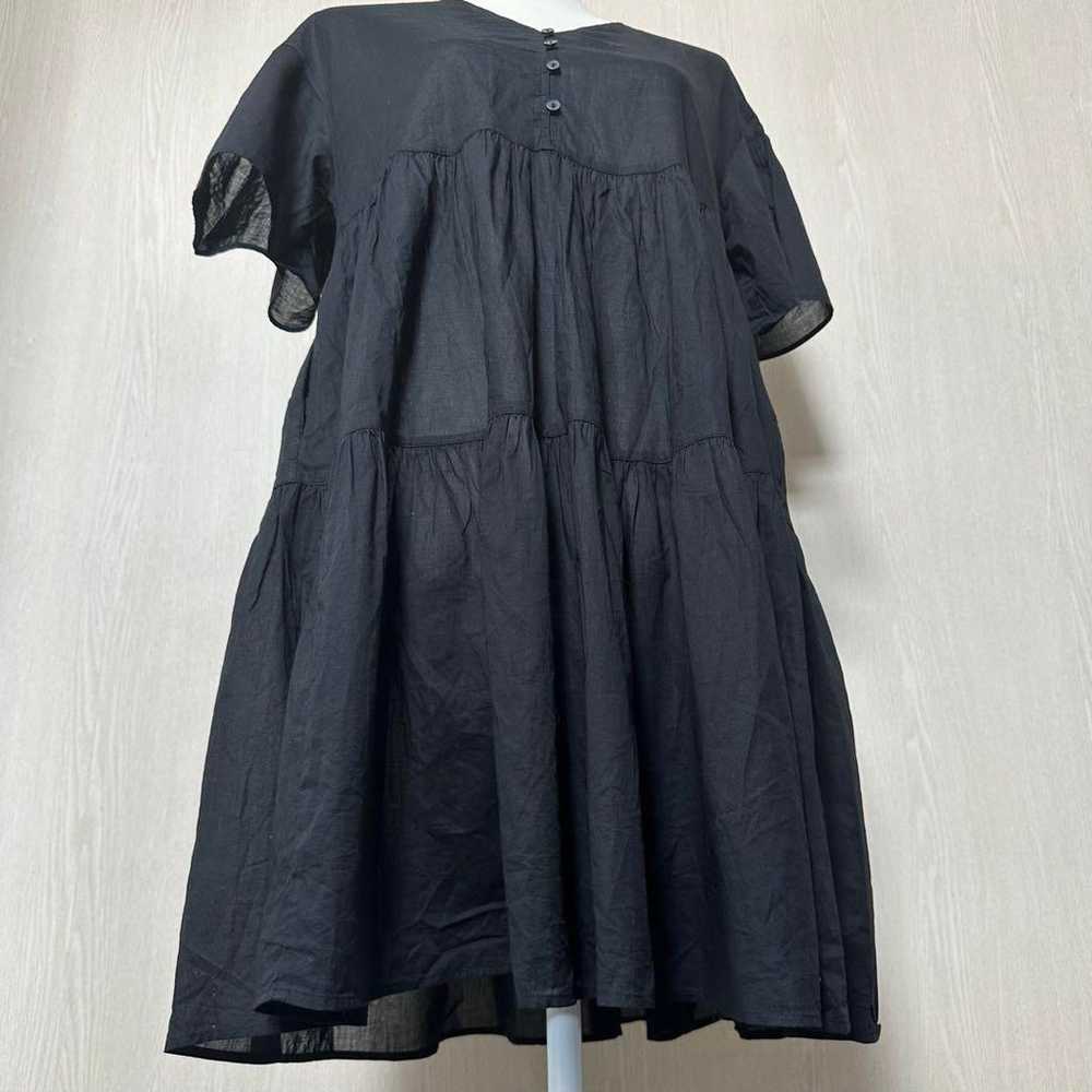 Uniqlo black short-sleeved V-neck tunic A-line, s… - image 6