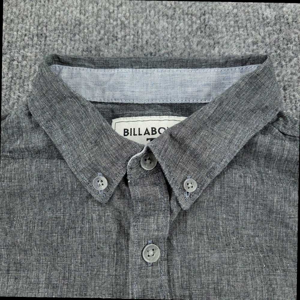 Billabong Men's Gray Long Sleeve Pocket Collared … - image 3