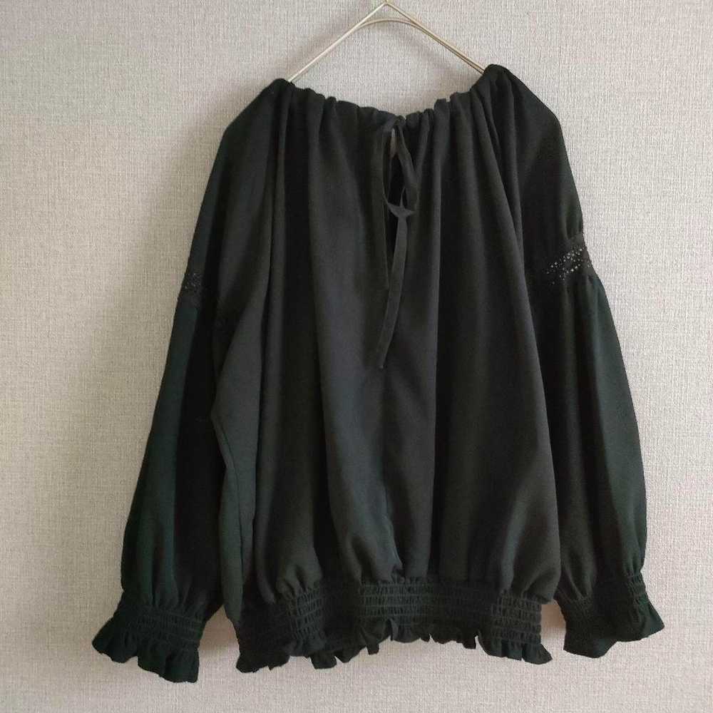 【GU/GU】Back Ribbon Off-Shoulder Smock Blouse M Ga… - image 12