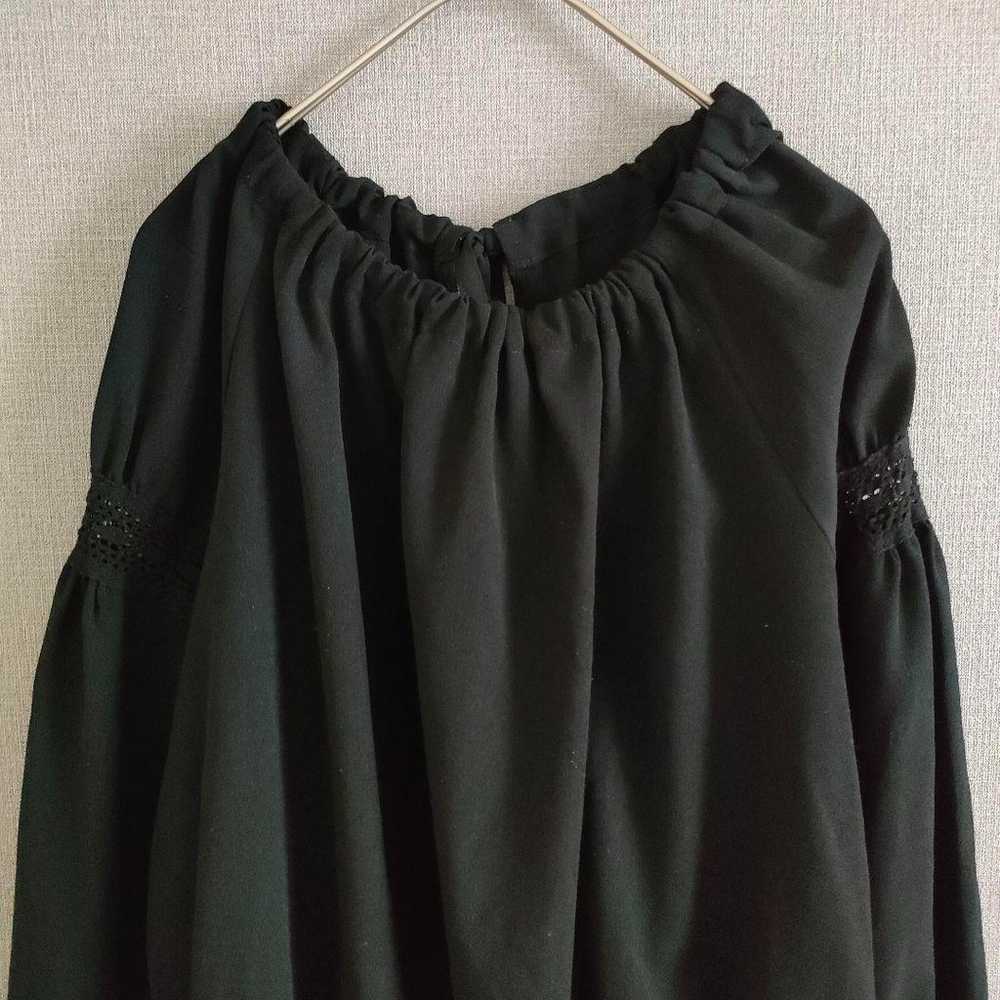 【GU/GU】Back Ribbon Off-Shoulder Smock Blouse M Ga… - image 3