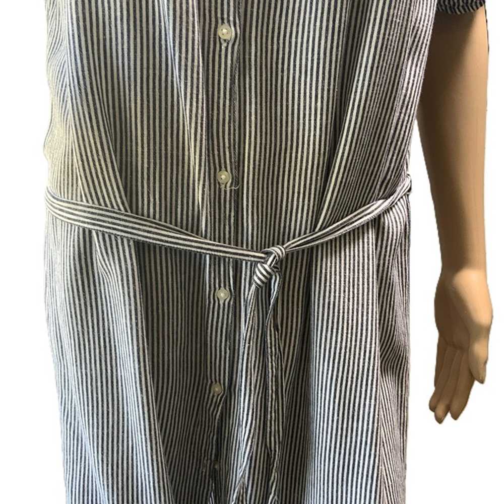 Old Navy Blue Striped Short Sleeve Button Down Co… - image 3