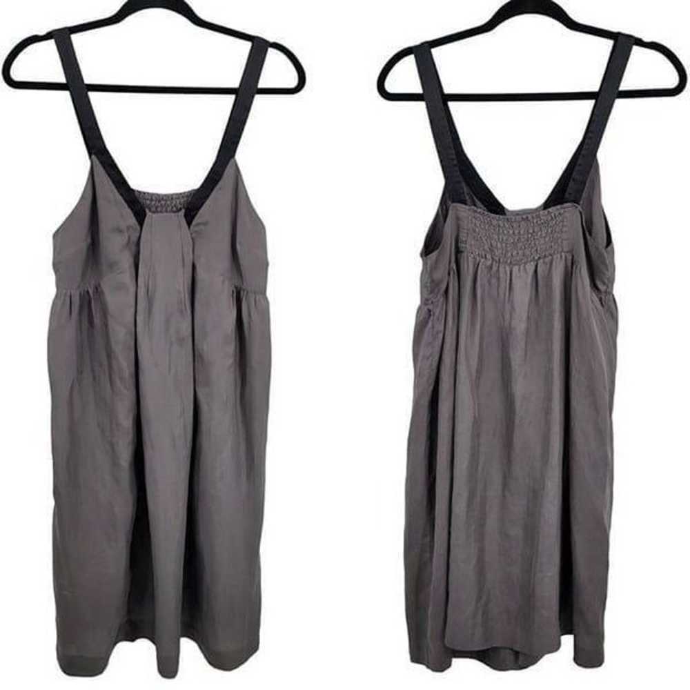 Silence & Noise Silk Baby Doll Dress L Gray Black… - image 1