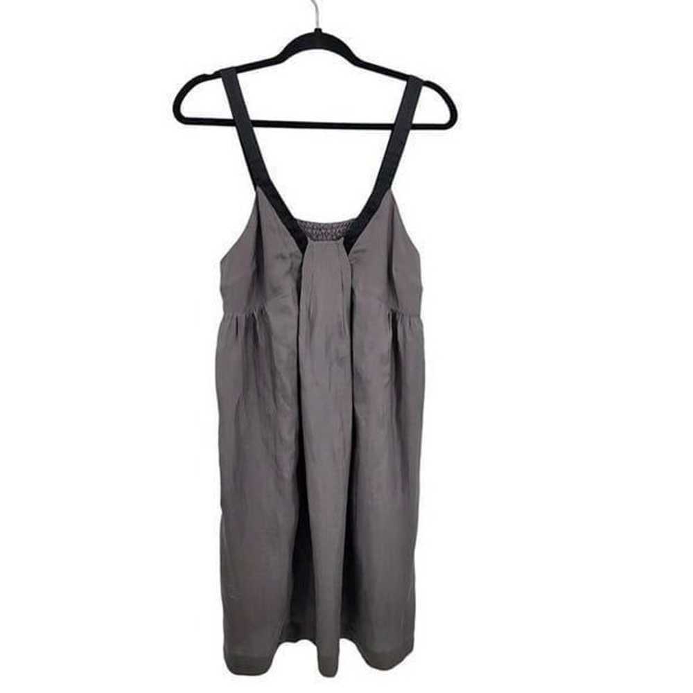 Silence & Noise Silk Baby Doll Dress L Gray Black… - image 2