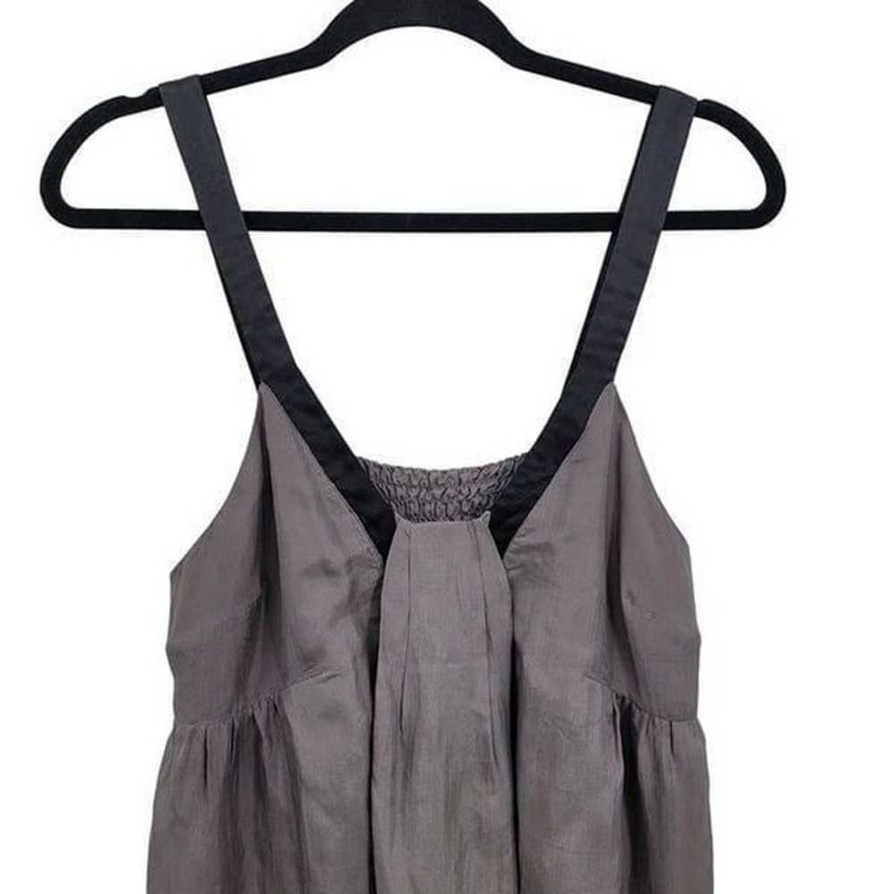 Silence & Noise Silk Baby Doll Dress L Gray Black… - image 5