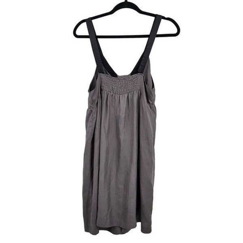 Silence & Noise Silk Baby Doll Dress L Gray Black… - image 7