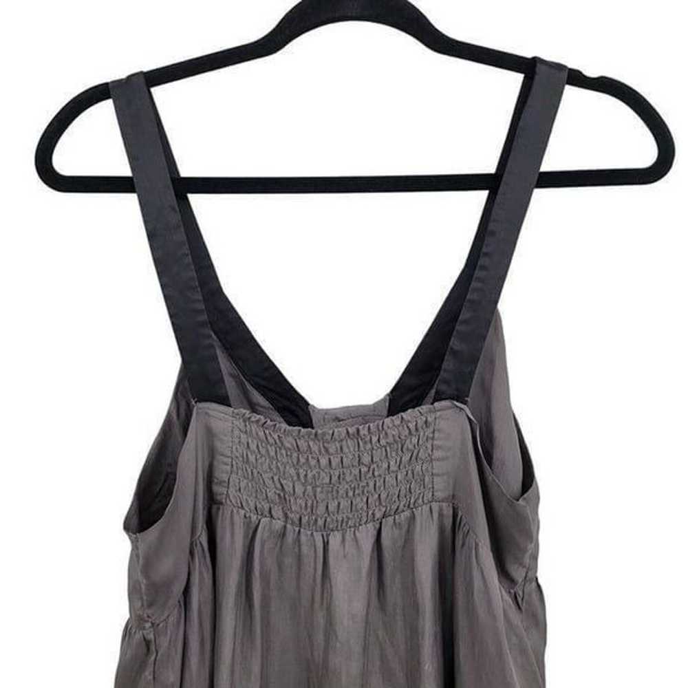 Silence & Noise Silk Baby Doll Dress L Gray Black… - image 8