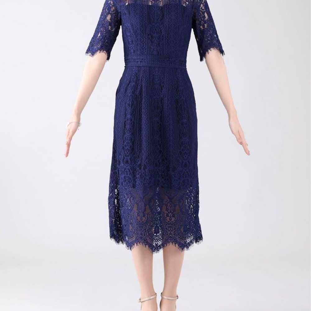 BLUEEAST Lace One-Piece Dress Navy Large Size - image 1