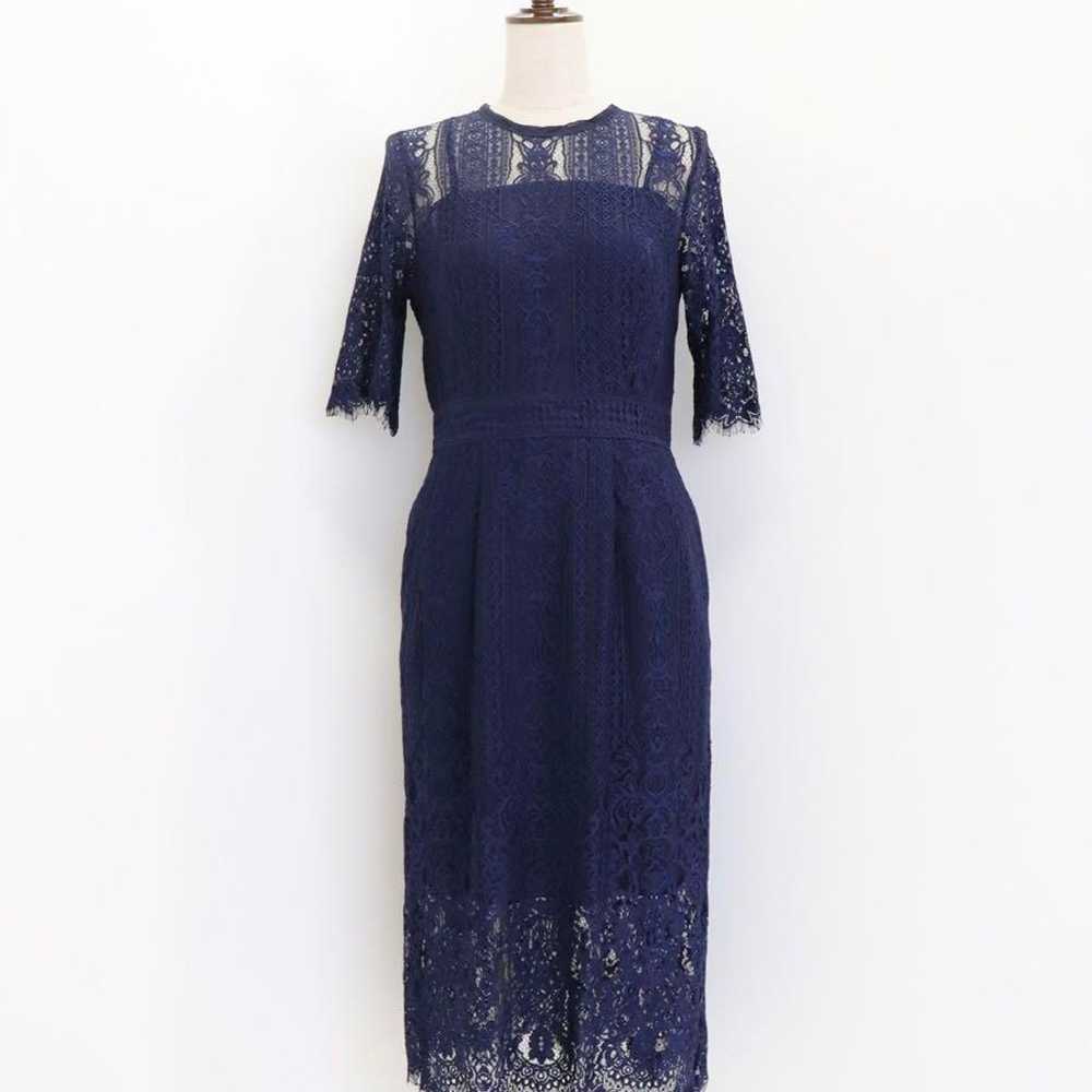 BLUEEAST Lace One-Piece Dress Navy Large Size - image 2