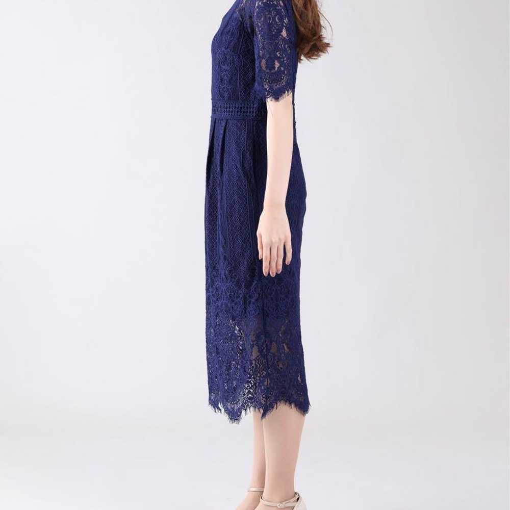 BLUEEAST Lace One-Piece Dress Navy Large Size - image 3