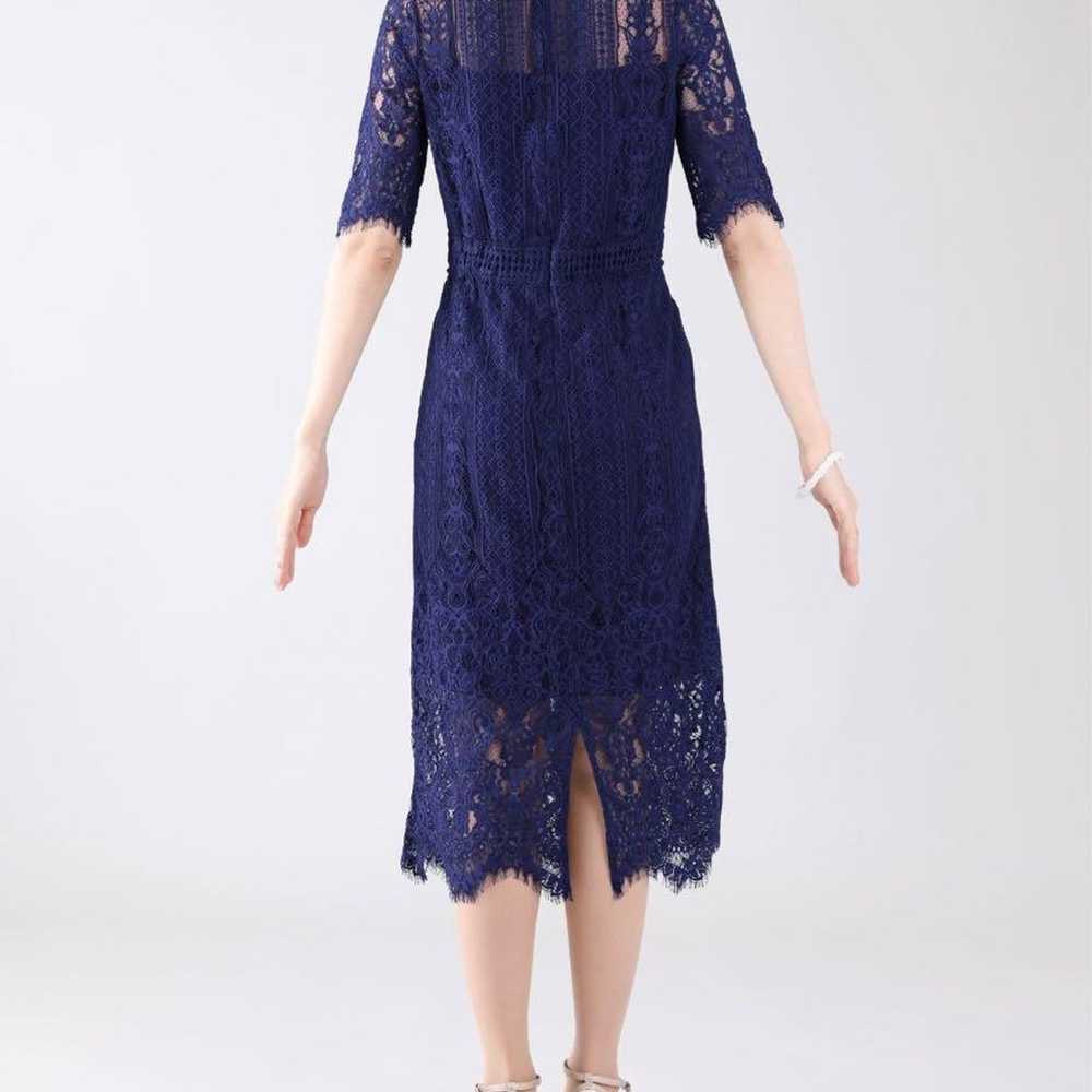 BLUEEAST Lace One-Piece Dress Navy Large Size - image 4