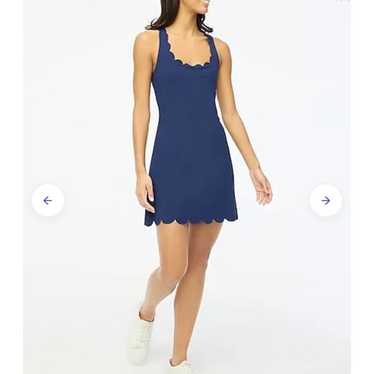 Jcrew scalloped edge athletic dress in navy