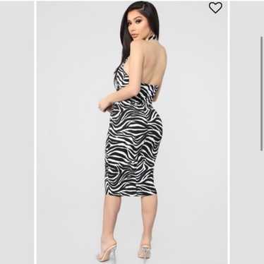 Zebra Print Halter Pencil Dress XL