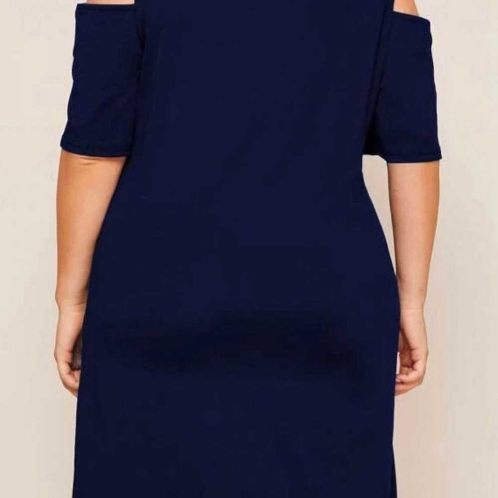 Criss cross 0X cold shoulder dress new navy blue … - image 4