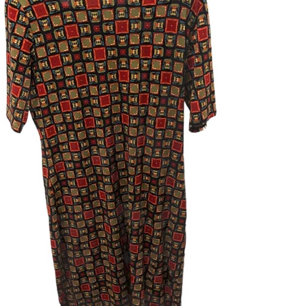 Lularoe Red Geometric Abstract Boho Square Design… - image 2