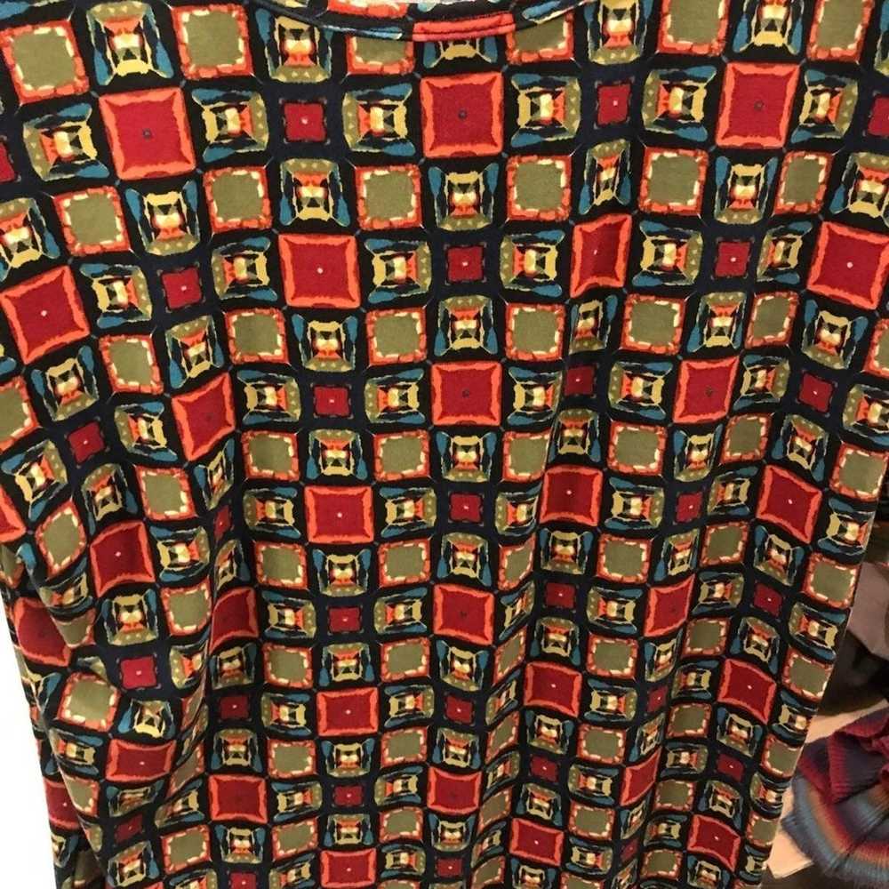 Lularoe Red Geometric Abstract Boho Square Design… - image 3