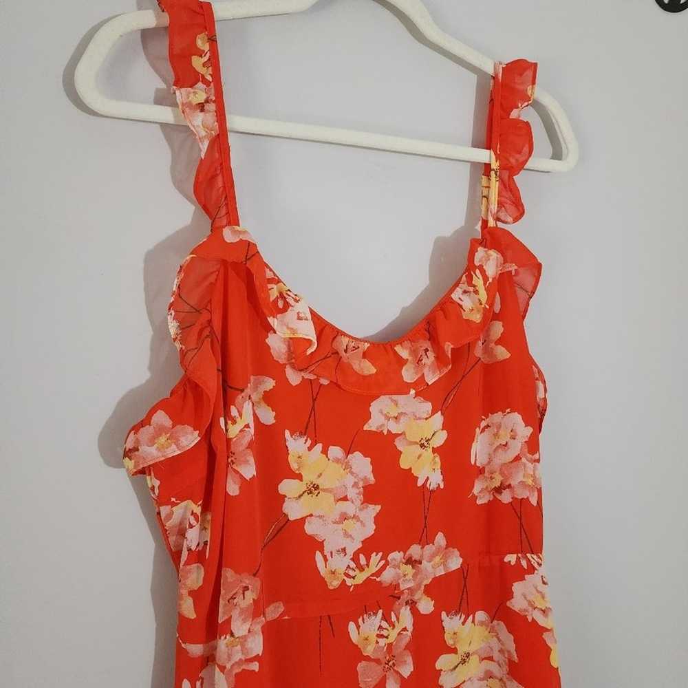 Lulu's Flower Factor Red Floral Print Ruffle Mini… - image 4