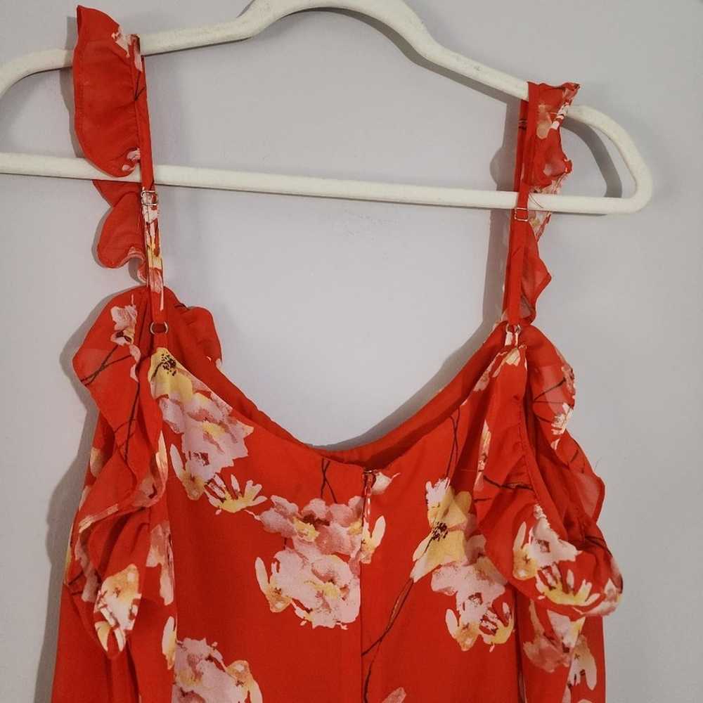 Lulu's Flower Factor Red Floral Print Ruffle Mini… - image 6