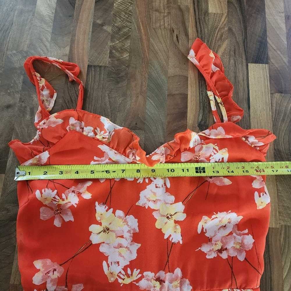 Lulu's Flower Factor Red Floral Print Ruffle Mini… - image 7