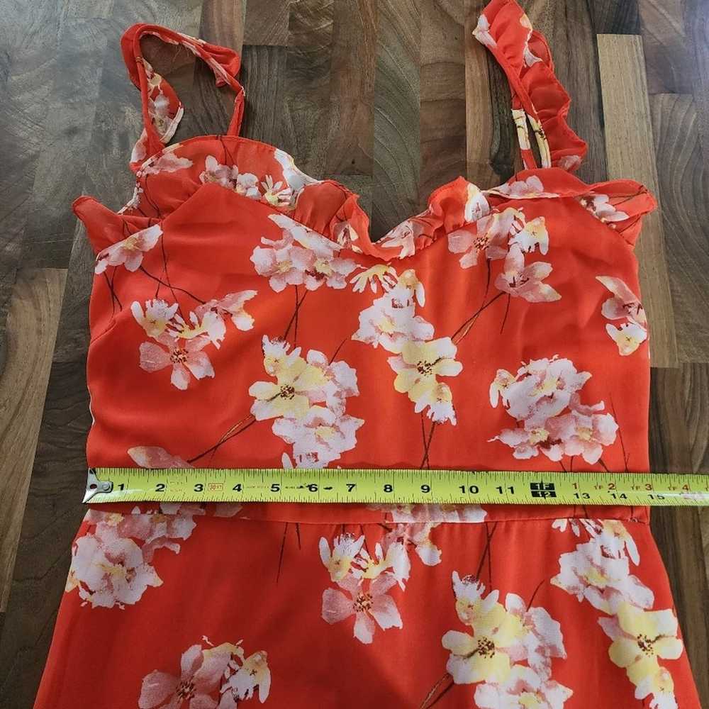 Lulu's Flower Factor Red Floral Print Ruffle Mini… - image 8