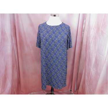 Cato Shift Dress Women 18 20 Blue Geometric Print 