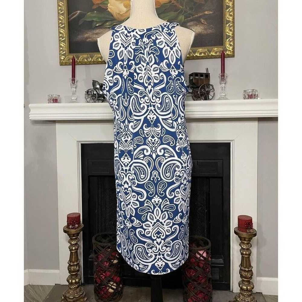 Apt 9 Women's Dress Navy White Fleur De Lis Sleev… - image 3