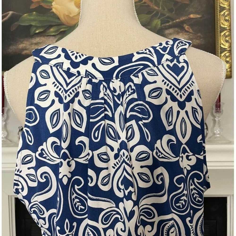 Apt 9 Women's Dress Navy White Fleur De Lis Sleev… - image 6