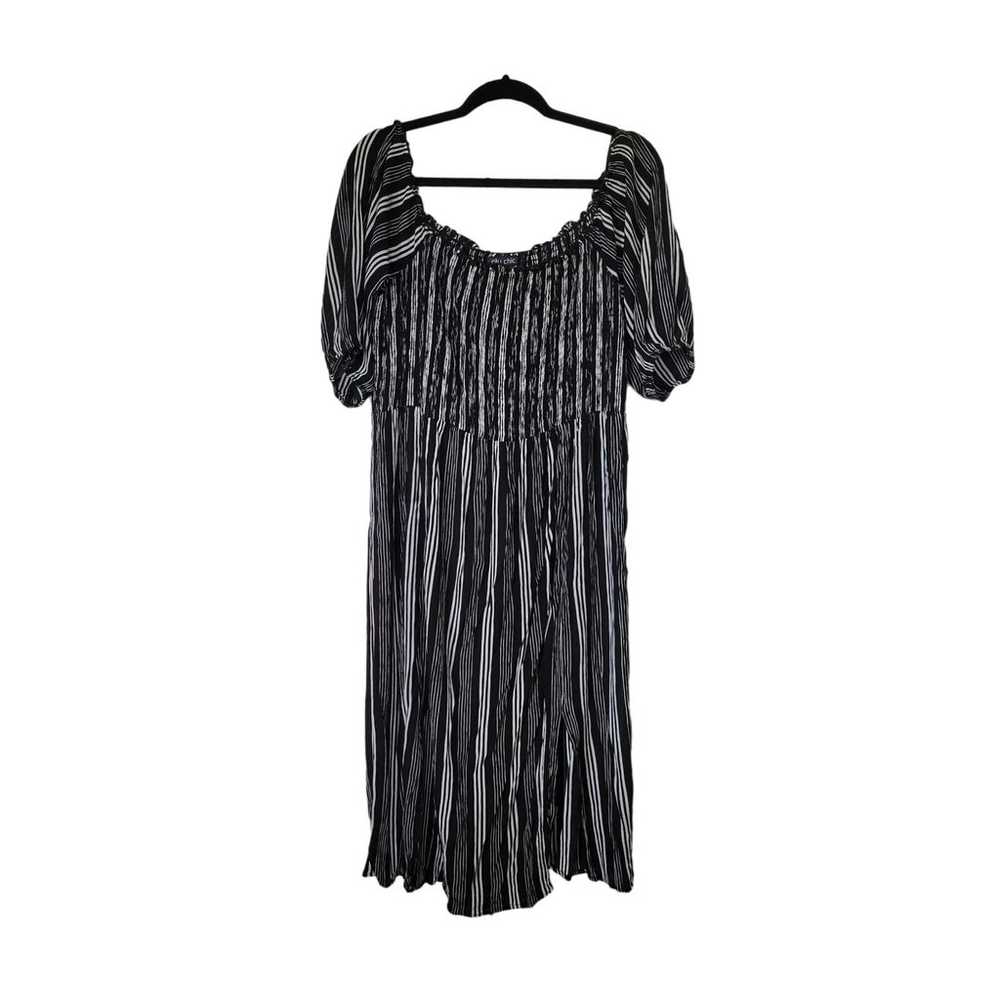 City Chic Stripe Play Midi Smocked Dress Size 16 - image 2