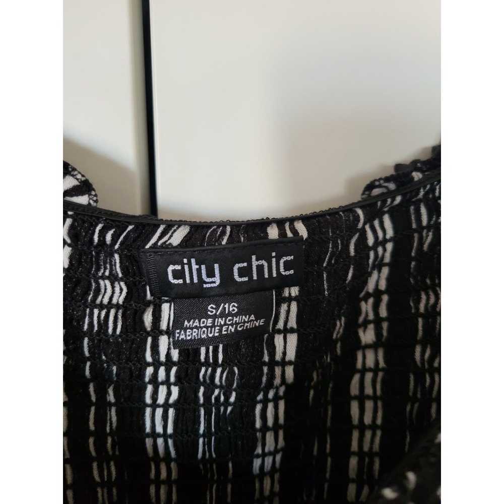 City Chic Stripe Play Midi Smocked Dress Size 16 - image 5