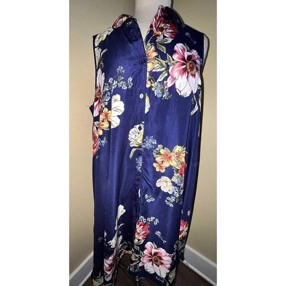 Mlle Gabrielle Maxi Dress Blue Floral Sleeveless … - image 1