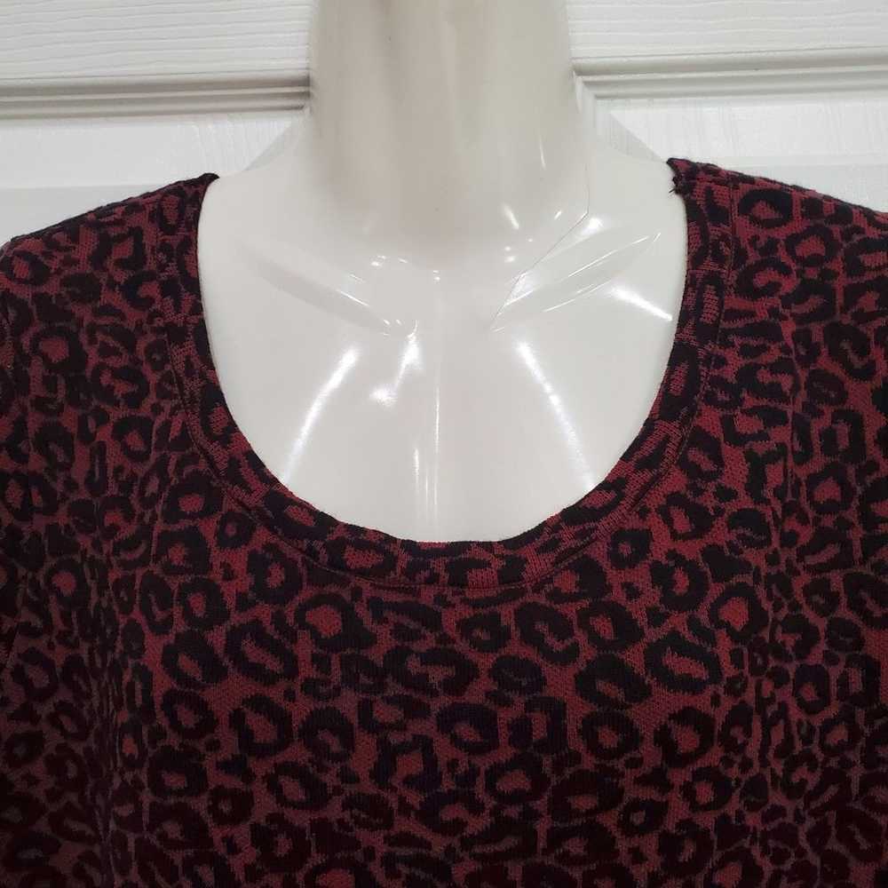 Dressbarn Leopard Print Short Sleeve Sweater Midi… - image 3