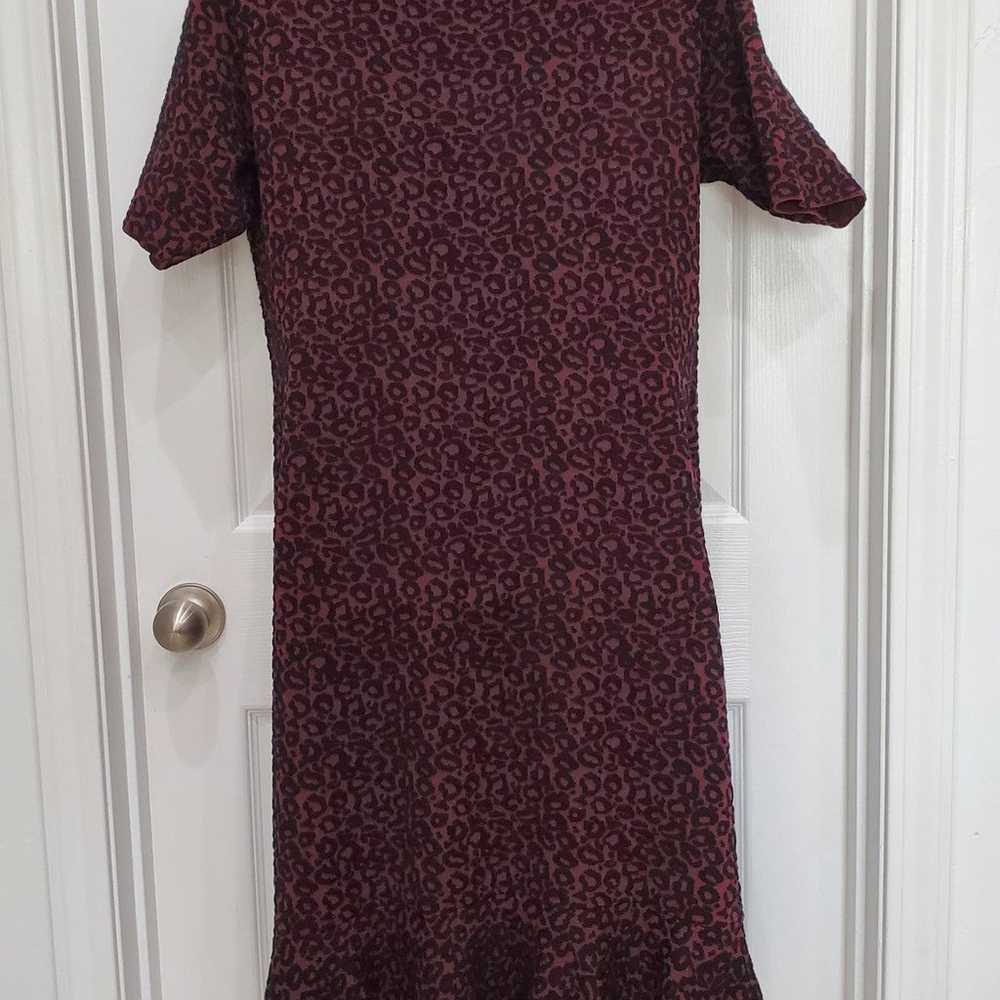 Dressbarn Leopard Print Short Sleeve Sweater Midi… - image 4