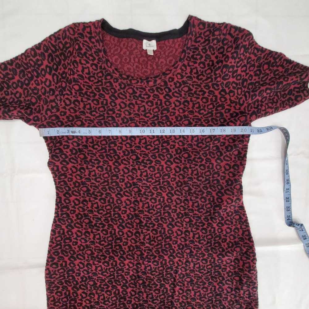 Dressbarn Leopard Print Short Sleeve Sweater Midi… - image 7