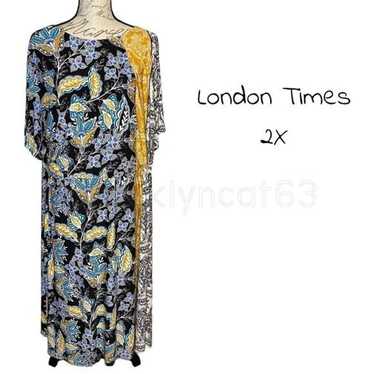 LONDON TIMES Woman Maxi Dress Floral Print Maxi DR