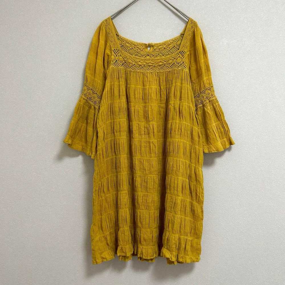 Nice Clap Shirring 5/4 Sleeve Tunic [F] Mustard - image 1