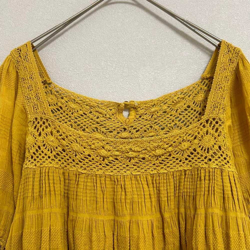 Nice Clap Shirring 5/4 Sleeve Tunic [F] Mustard - image 5