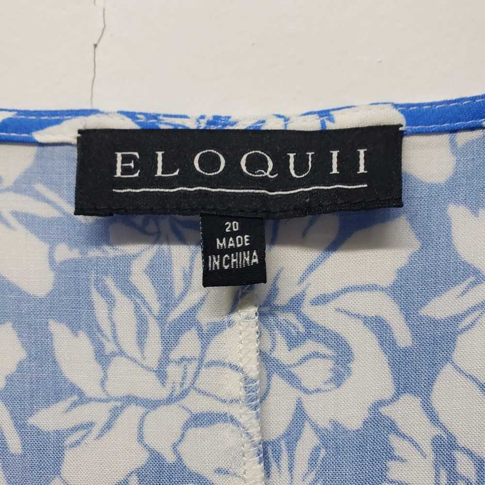 Eloquii Blue and White Floral Print Tiered Maxi D… - image 2