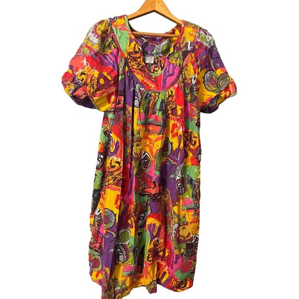 Women's 2X MuuMuu Dress Naqui 100% Cotton Pockets… - image 10