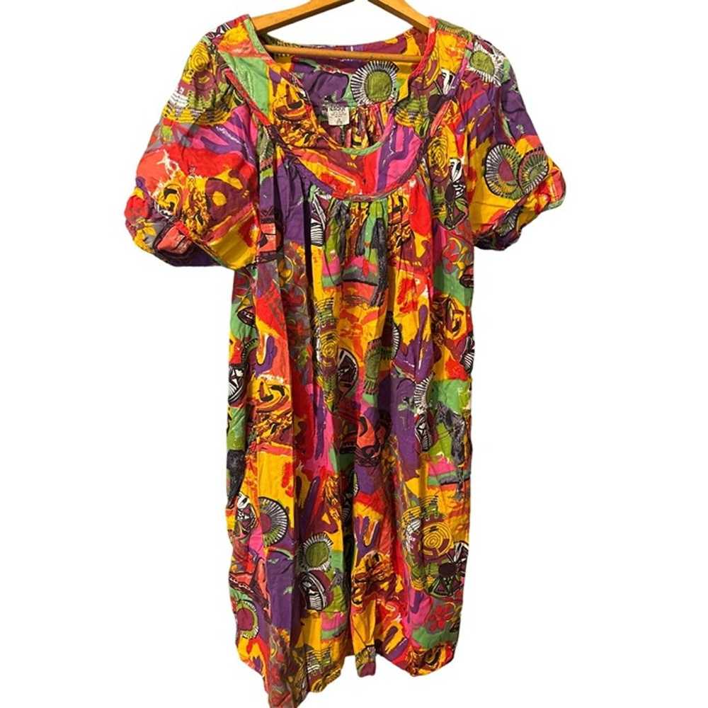 Women's 2X MuuMuu Dress Naqui 100% Cotton Pockets… - image 1