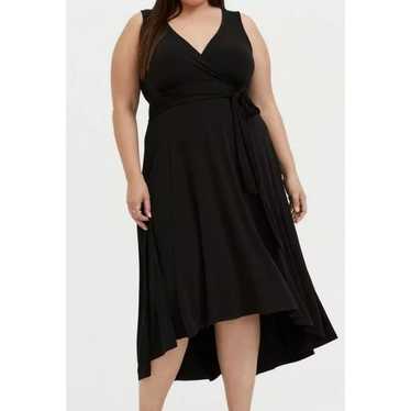 Torrid Black Knit Hi-Low Sleeveless Midi Dress