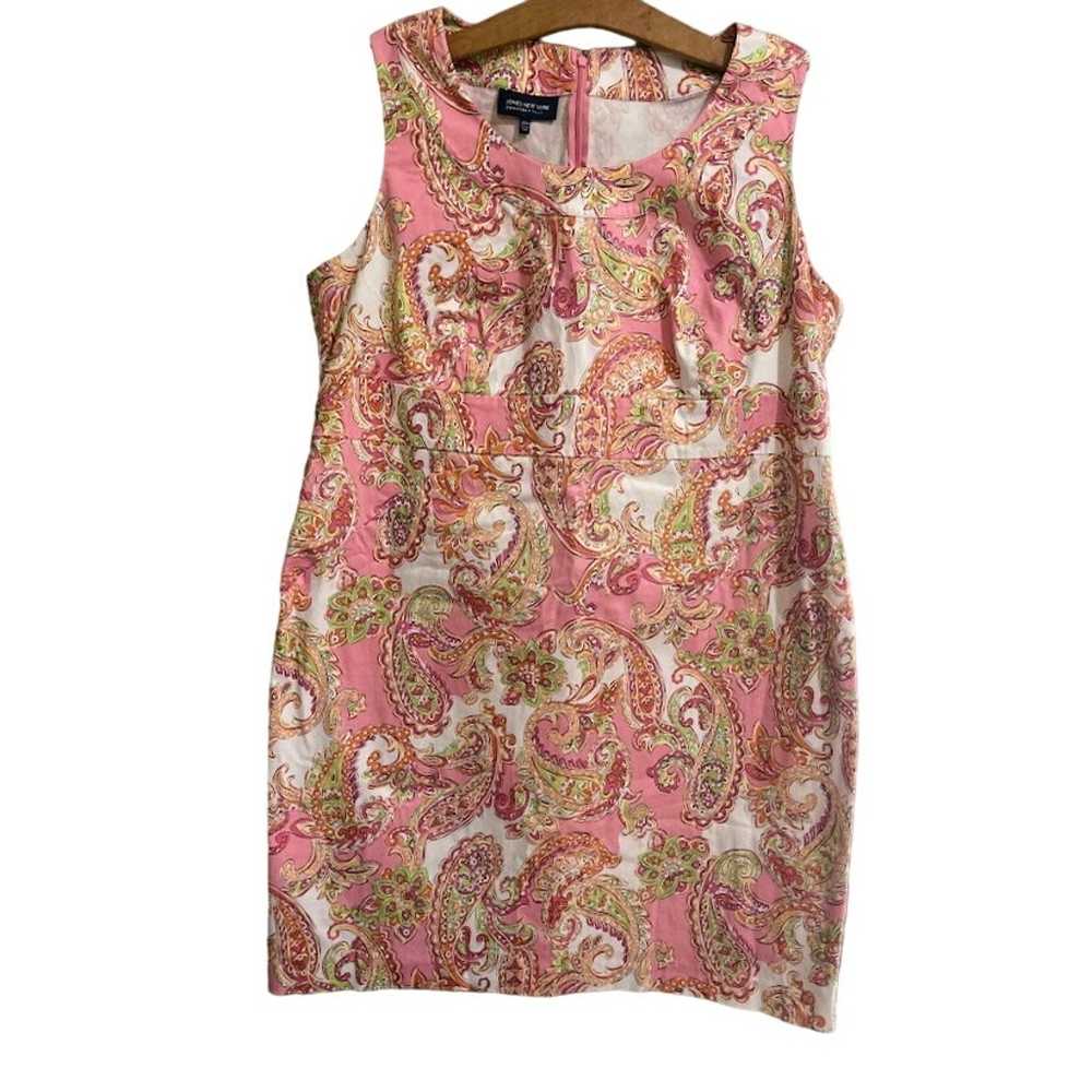 Jones New York Pink Paisley Print Sleeveless Cott… - image 1