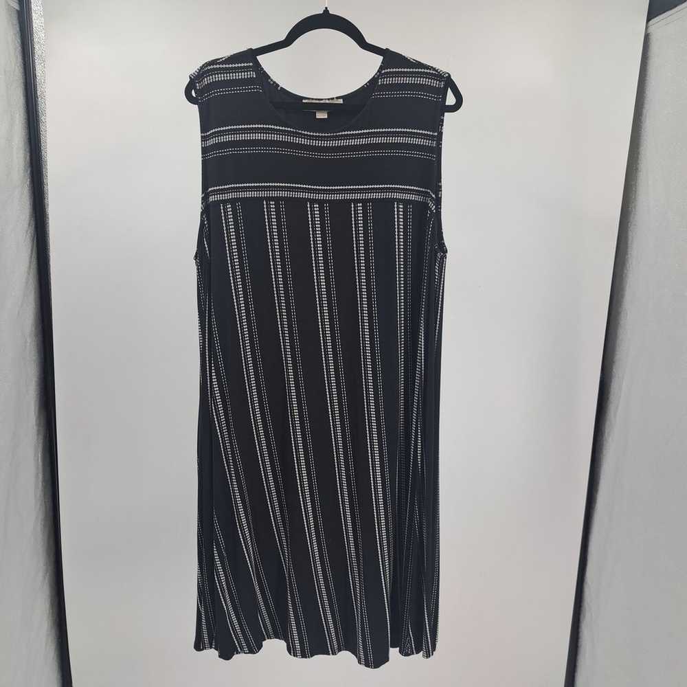 LOFT Dress Plus 20/22 Dot Striped Sleeveless Swin… - image 1