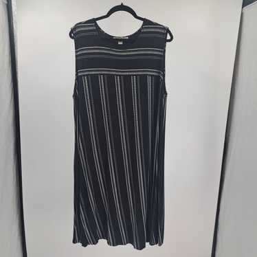 LOFT Dress Plus 20/22 Dot Striped Sleeveless Swin… - image 1