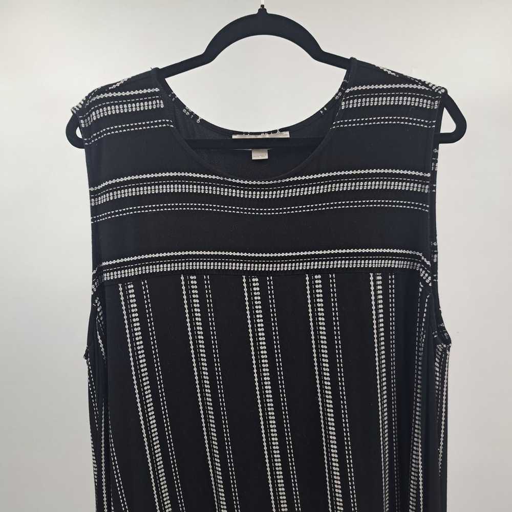 LOFT Dress Plus 20/22 Dot Striped Sleeveless Swin… - image 3