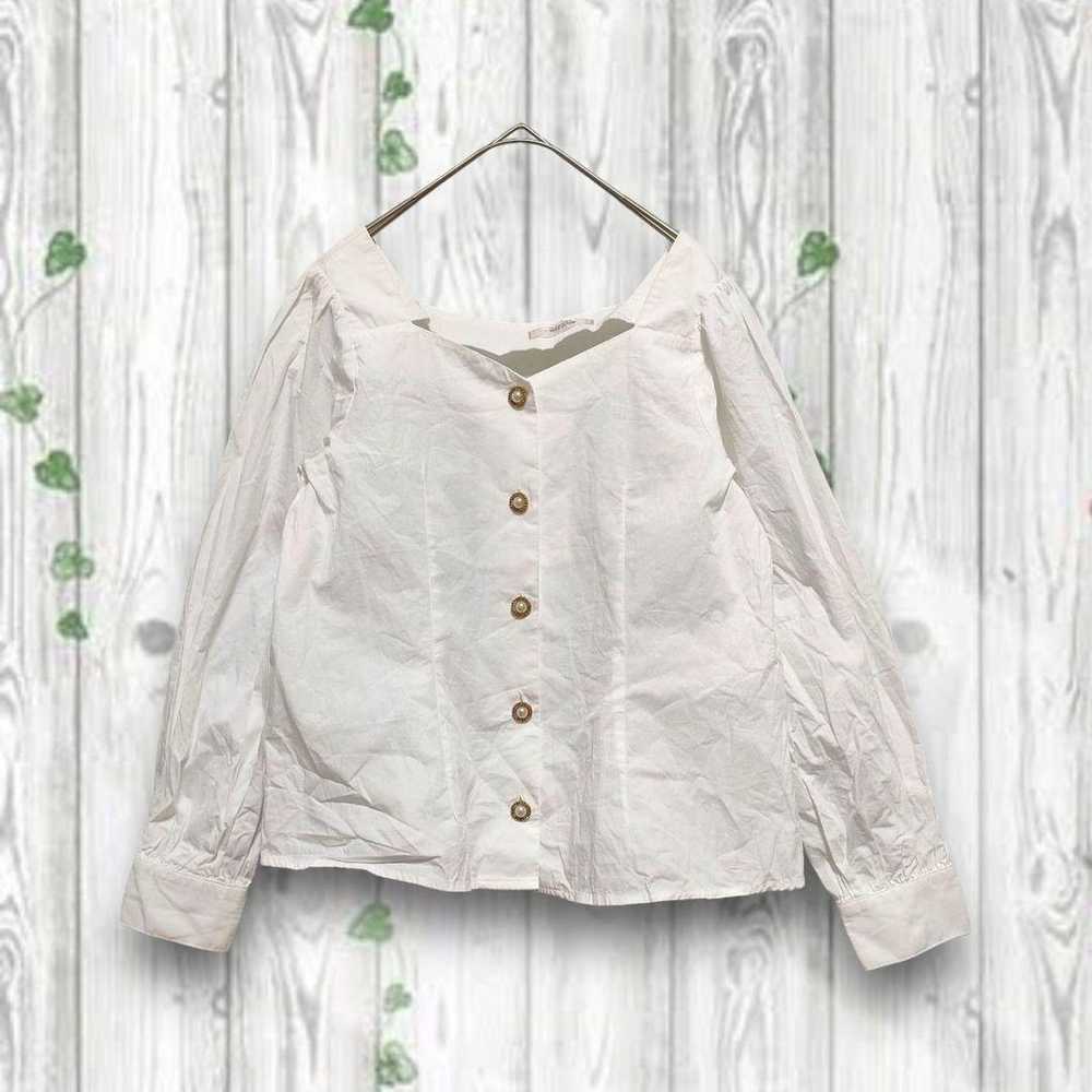 Nice Clap Long Sleeve Blouse Pentagon Neck 100% C… - image 10