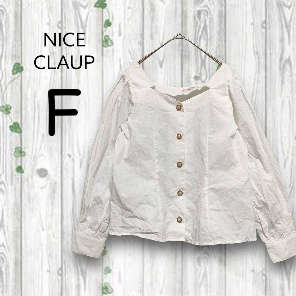 Nice Clap Long Sleeve Blouse Pentagon Neck 100% C… - image 1