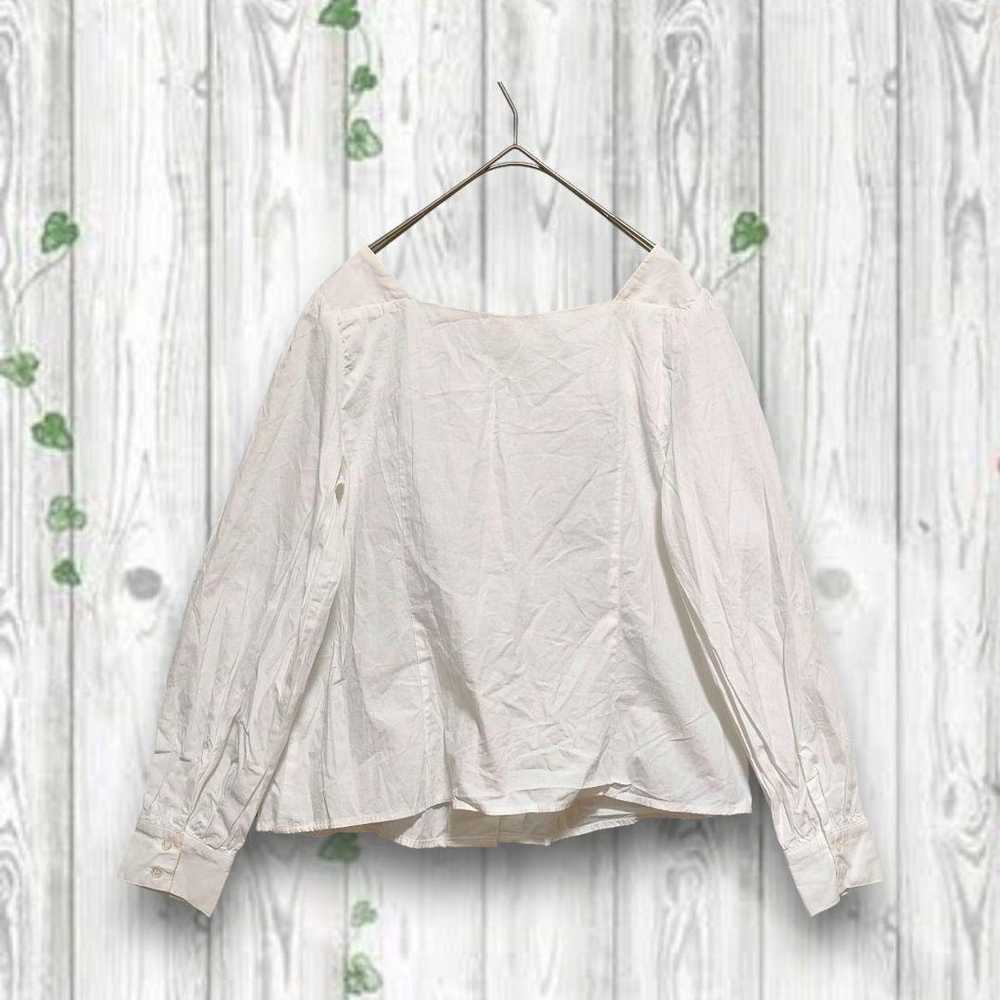 Nice Clap Long Sleeve Blouse Pentagon Neck 100% C… - image 2